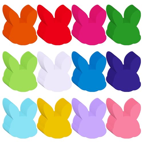 Image of Kisston 360 Pcs Easter Bunny Cutouts Paper 3.9 Inch Assorted Color Die Cuts for DIY Craft Projects School Classroom Bulletin Board Decor