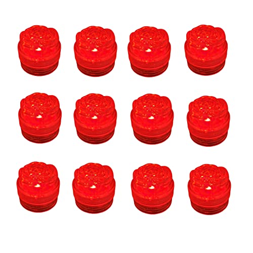 Image of Submersible LED Lights Flameless Tea Light Waterproof Candle Vase Lights for Party Wedding Decorations Underwater Vases Light Fish Tanks Swimming Pools Decorative Lighting (Red)
