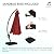 JEAREY 10FT Outdoor Patio Umbrellas Large Offset Umbrella Curvy Cantilever Umbrella Heavy Duty Hanging Round Umbrella with Sandbag Base for Pool, Backyard, Market, Deck, Lawn and Garden, Red