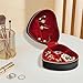 STAYTOP Fashionable Wolf Heart Shape Jewelry Box - Small Antique Ring/Earrings/Necklace Storage Organizer Case,Portable PU Leather Jewelry Storage