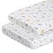 HOPPO Baby&Kids Pack n Play Fitted Pack n Play Playard Sheets Set-2 Pack Portable Mini Crib Sheets, Playard Mattress Cover Soft Cotton, Sky & Landforms