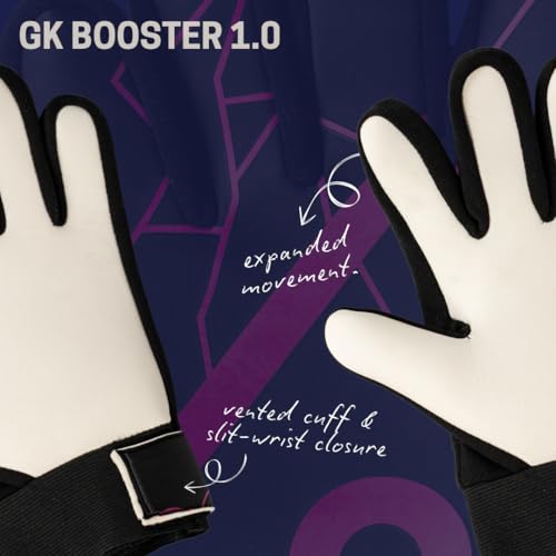 Image of Aivin Booster 1.0 Goalkeeping Gloves | Breathable Mesh Padding | Velcro Wrist Closure | All-Weather Latex Palm | Ergonomic Grip | Protective & Comfortable (Black /Pink, L)