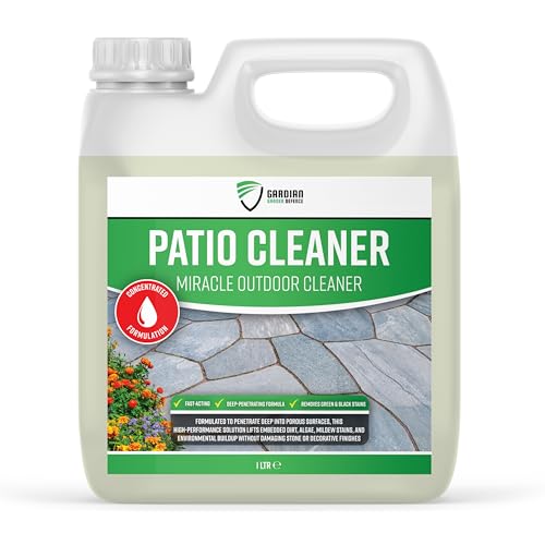 Patio Cleaner 1L Miracle Outdoor Cleaner for Patios Driveways Decking & Stone - Powerful Algae Moss & Dirt Remover - Fast Acting Garden & Exterior Cleaning Solution