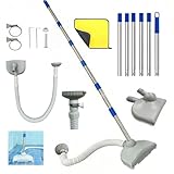 Poolsauger Bodensauger mit Einziehbarer Schlauch 3.5m, Pool Reinigung Bodensauger mit Teleskopstange 2.3m, Staubsauger Unterwasser, Reinigungsbürste für Schwimmbad, Teich, Whirlpool, Bad und Spa