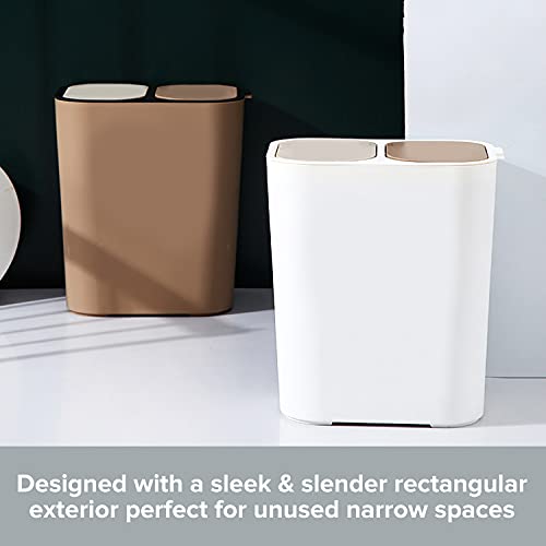 Caneca de basura doble con compartimentos, estilo nórdico, 10 gal miniatura 4