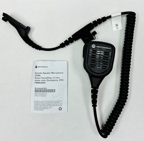 Motorola Solutions PMMN4084A PMMN4084. Remote Speaker Microphone 3.5mm Threaded Plug for radio series APX6000 APX7000 APX8000 SRX2200 APX4000 APX3000.