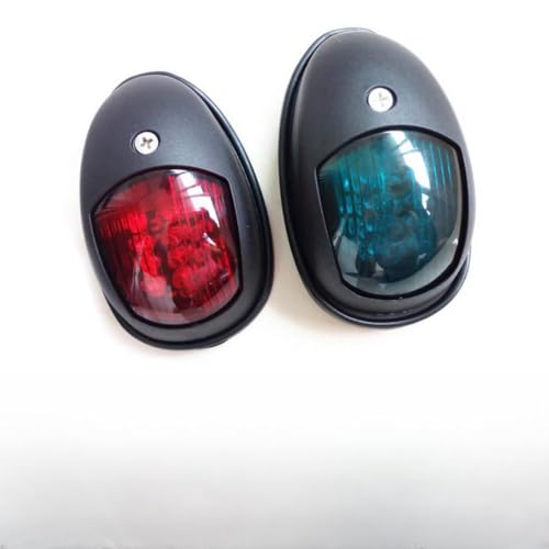 VIGORFLYRUN PARTS LTD 2pcs Feux de Navigation, LED Lumière Voile Lumière d'arc Latérale de Port de Signal Plastique ABS pour 12V Marine Bateau Yacht - Rouge et Vert