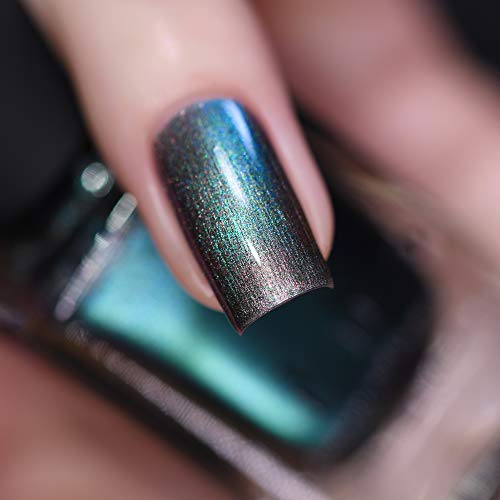 Image of ILNP Stardust - Unique Silver to Teal Ultra Chrome Nail Polish