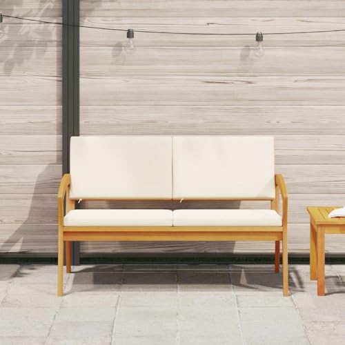 Banco de madera para terraza y balcón con cojín confortable 4