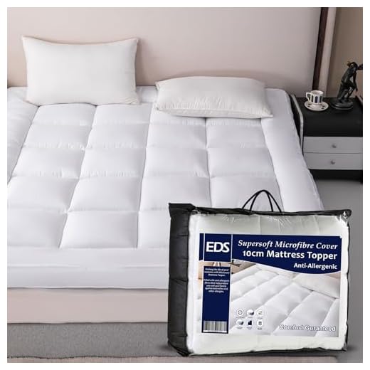 Mattress Topper Protector 4Ft Small Double Size Bed 10cm Thick Hotel Quality Hollow Fibre Filled Box Stitched Quilted Bed Topper Pad with Strong Corner Elastic Straps (4Ft Small Double - 120 x 190 CM)