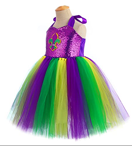 Tutu Dreams Mardi Gras Costume Dress For Girls With Headband Carnival Masquerade Party #TOP1