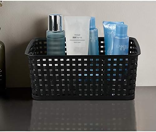 Xowine Set of 6 Weave Baskets, Plastic Storage Basket, Black