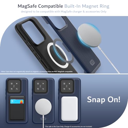 Image of TUDIA MergeGrip Designed for Xiaomi 14 5G Back Cover (2024), [Magsafe Compatible] Military Grade Dual Layer Shockproof Slim Tough Heavy Duty Protection - Indigo Blue