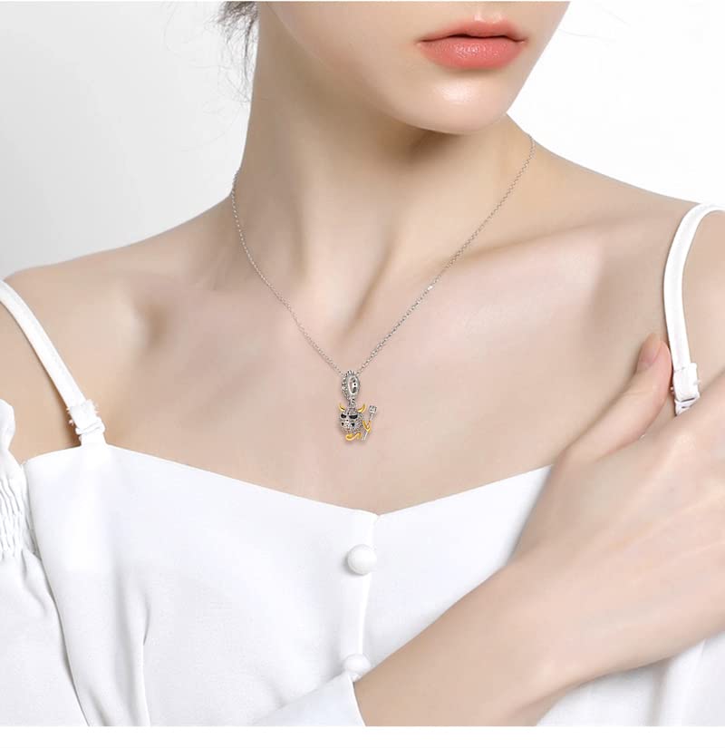 Image of Little Devil Charm Devil Charm Halloween Series Charm 925 Sterling Silver Beads Fit for DIY Charm Bracelet & Necklace