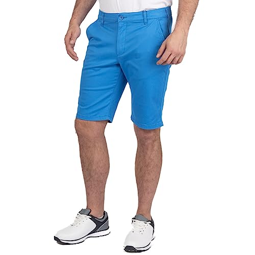 Island GREEN Men’s Cotton-Stretch Gripper Waist Shorts, Blue, 38W