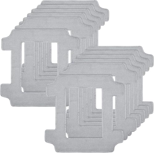 Yurefax 12 Stück Mikrofaser Reinigungstücher für Ecovacs Winbot W2S/W2S Omni, Waschbare Wischtücher, 26x25cm, Grau, Maschinenwaschbar, Fensterputzroboter Zubehör