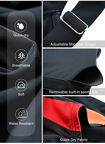 Aleumdr Womens One Piece Swimsuit Athletic Swimwear Bathing Suits Color Block Print Sport Swimsuits4