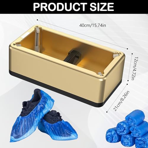 Automatischer Tragbarer Schuhüberzug Spender mit 200 PCS Schuhüberziehern Staubdicht & Wasserdicht, Überschuhe Einweg Hände Frei Überziehschuhe Dispenser für Home Büro Supermarkt Fabrik Labor