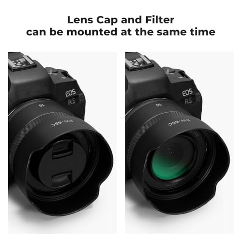 Image of K&F CONCEPT Lens Hood Replace of EW-65C Hood Compatible with Canon RF 16mm F2.8 STM Reversible Snap on Camera Lens Shade Fits 43mm Filters and Lens Cap