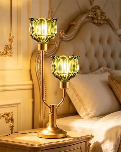Image of Lightdot Table Lamp & 65IN Glass Floor Lamp Dimmable Bulbs Included Nightstand Lamp 3000K Warmwhite Ambient Bedside Lamps for Living Room Bedroom Girls Room Home Office Decor Gift