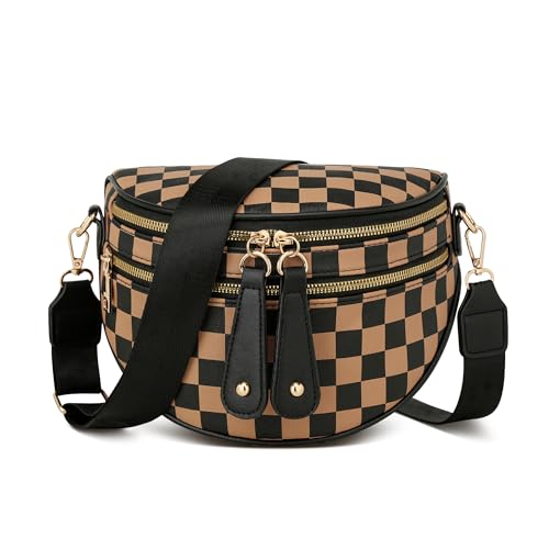 Image of KKXIU Crossbody Sling Bag for Women Trendy Fanny Pack Vegan Leather Chest Bag | Trendy