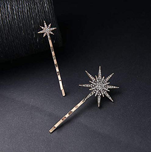 Dnhcll HHC00474 Moon Star Hexagram Crystal Hair Clips Set Women Lady Alloy Barrettes Hairpin Side Clip Hair Accessories Decorative Hair Accessoeies Headpieces thumb #4