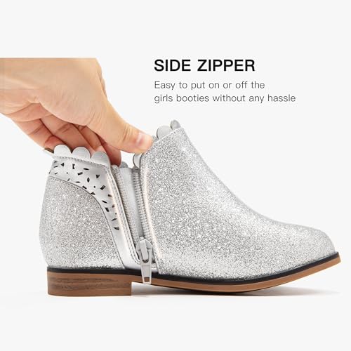 Image of Dufannie Girls Ankle Boots Girls Booties Toddler Little Big Kids Fall Boot