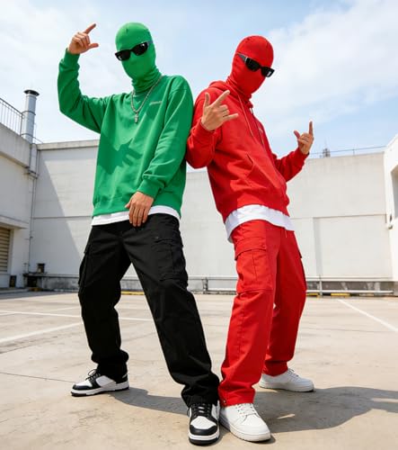 Image of 3 Pieces Full Face Mask, Stretchy Faceless Cloth Masks, Statue Inflatable Costume Accessory for Adult Men Women