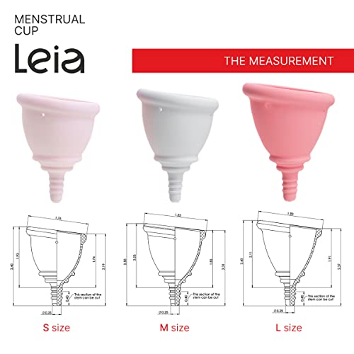 Image of Leia Premium Soft Menstrual Cup with Metal Carrying Case | OB /GYN Designed | Low Cervix | Firm Rim | Muscle Support | Cups for Teens | Compact (Medium)