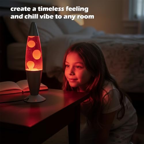 Image of KARP 16 Inch (Rocket Shape) Lava Lamp | (Pink Water & Yellow Lava) | Metal & Glass | 220-240V 50Hz, R39 E14 25W Bulb Included | Mains Plug with Inline ON /Off | Ideal Decor & Gift for Home & Office