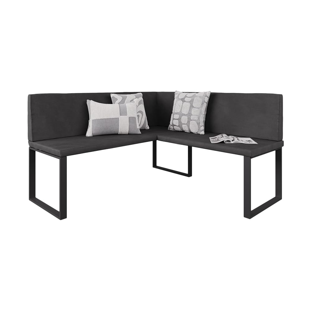 Vicco Banc d'angle Ravon, Anthracite, 150x150cm, adapté comme Banc de Salle à Manger pour Cuisines et espaces Repas