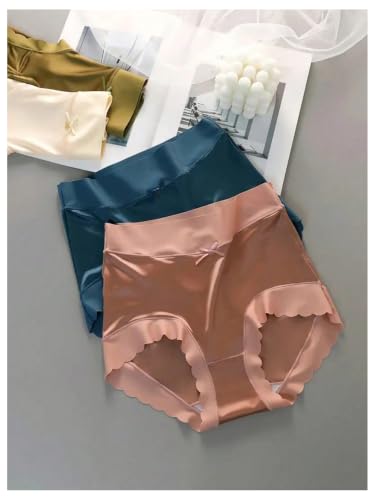Image of SOLY HUX Women's 4 Piece Satin Silk Briefs Underwear Lingerie Panties