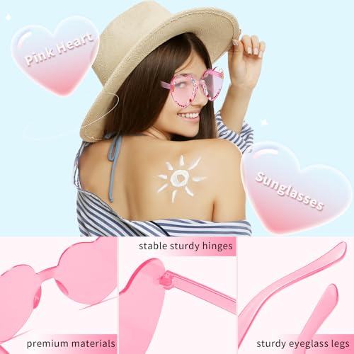 12PCS DIY Heart Sunglass Decorating Kit Heart Sunglasses Bulk for Girls Women, Customizable Party Favors Accessories for Theme Parties, Girls Night Out, Birthday Decorations (12)4