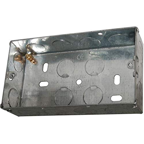 Loops 5x 35mm Twin/Double Metal Flush Mounted Back Box - 2 Gang Brick Wall Hole Pattress