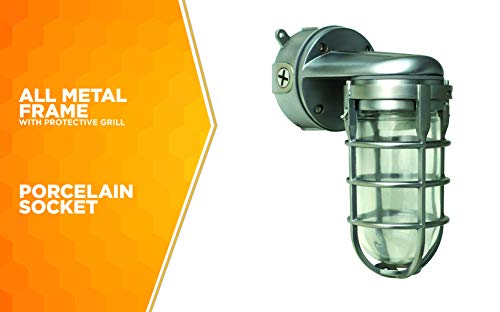 Woods L1707Svbs Industrial Light, One Size, Brushed Steel #TOP4