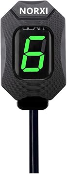 Motorcycle Gear Indicator for Kawasaki ER6N V650 Ninja 300 Z1000SX Moto 1-6 Gear Display ECU Plug LED Digital Display WaterproofGreen with Holder