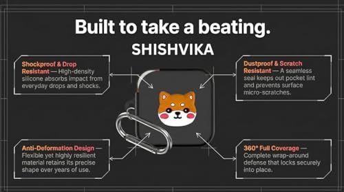 Image of SHISHVIKA Ultra Armor Silicone Case Cover Compatible for CMF by Nothing Buds Pro 2 / Buds 2 Plus /Buds 2 (Sticker Shiba, Cartoon)