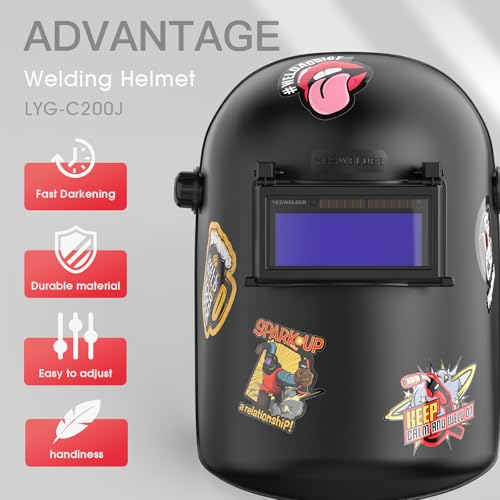 Image of YESWELDER Auto Darkening Welding Helmet, 1 /1 /1 /1 True Color, Lightweight, Durable Flip Front Welding Hood with 2 Arc Sensors, Wide Shade 8-13 Welding Mask for MIG TIG