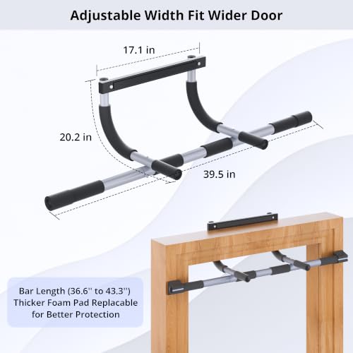 Image of Chin Up Bar Pull up Bar on Door for Home Fitness Exercise Bar