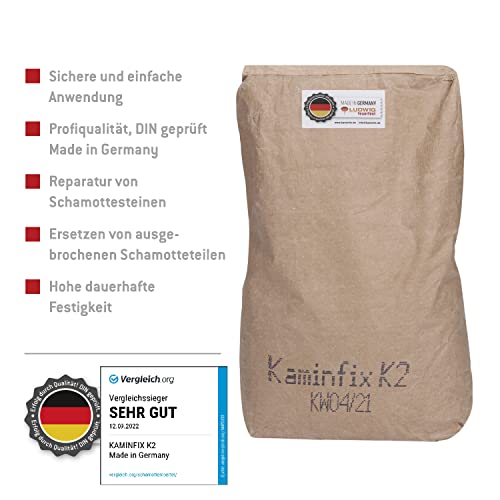 Foto von Kaminfix Schamottemörtel K2 für Kamin & Ofen – 9,5kg feuerfester Mörtel