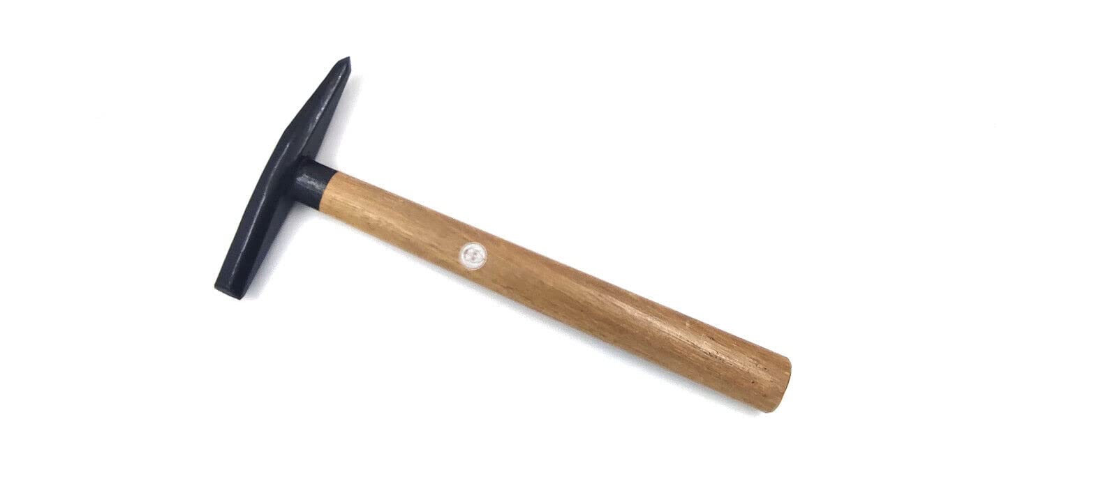 Chip hammer made of forged steel, black lacquered, 230 g, heavy with wooden handle