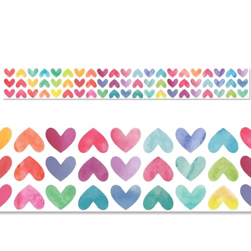 Creative Teaching Press Colorful Hearts EZ Border Bulletin Board Border Classroom Decor, Multicolored, 3" x 24", (CTP10478)