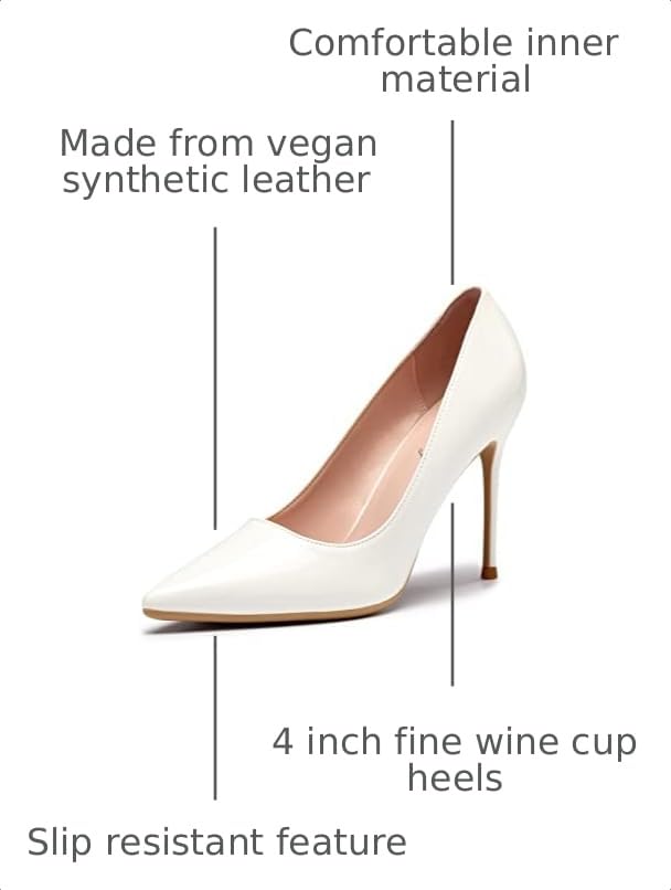 Image of Elisabet Tang High Heels, Womens Pointed Toe Slip on Stilettos Party Wedding Pumps Basic Shoes