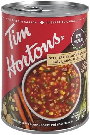 Tim Hortons Beef, Barley & Vegetable Soup, Ready to Serve, 12 Cans x 540mL - 1