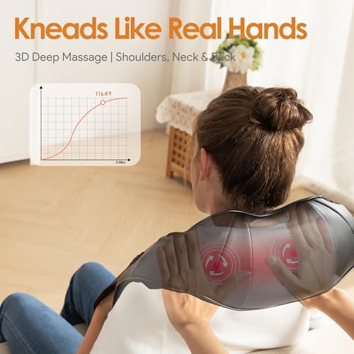 Brelley Massagegerät, Nackenmassagegerät mit Wärme 3D Massage, Rückenmassagegerät, Shiatsu Massage für Nacken, Rücken, Beine, Geschenke für Frauen, Männer 2