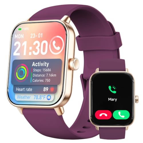 Image of Smart Watches for Women,1.85 inch AMOLED Touchscreen for Android & iPhone Alexa Built-in Bluetooth Calls,Fitness Watch 110+ Sport Modes Heart Rate /Sp02 /Sleep /Calories Monitor IP68 Waterproof