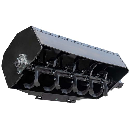 MMS Rotary Tiller Attachment for Mini Skid Steer Loader 40 Working Width Rotary Plow Hydraulic Flow Range 8.8-13.2 GPM Loader Accessories for Farmland Garden and Courtyard - USA Stock