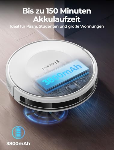 E2 Staubsauger Roboter mit Kartierung 10000 Pa, 150 Min. Laufzeit, 660 ml Großer Staubbehälter, APP-, Sprach- & Fernbedienungssteuerung, roboterstaubsauger Intelligente Reinigung für Tierhaare & Staub