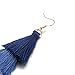 FINREZIO Dangle Tassel Blue Earring for Women Boho Earring Long Thread Tassel Earrings Bohemian Fringe Drop Handmade EarringsGradient