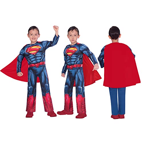 Amscan Child Boys Official Warner Bros DC Comics Licensed Superman Classic Fancy Dress Muscle Costume